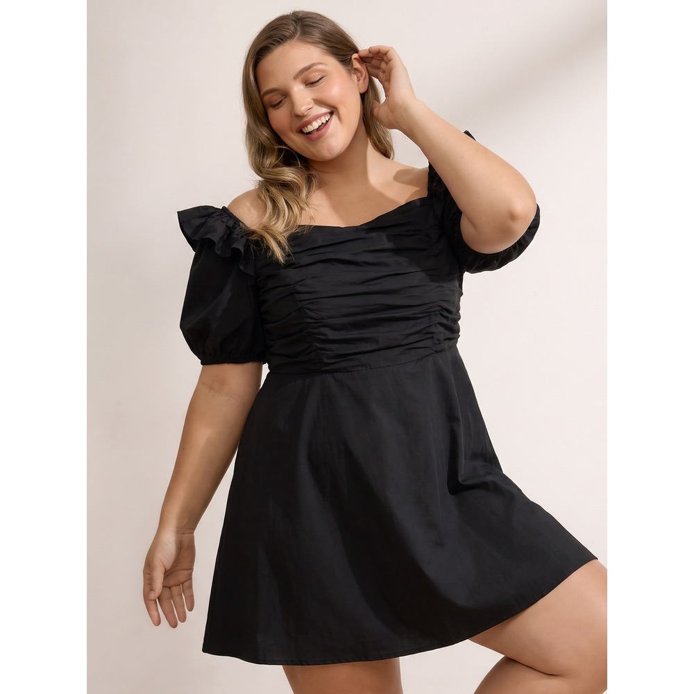 Prabal Gurung for‎ JCPenney Dress Plus 18W Off The Shoulder Black Mini Sexy NWT